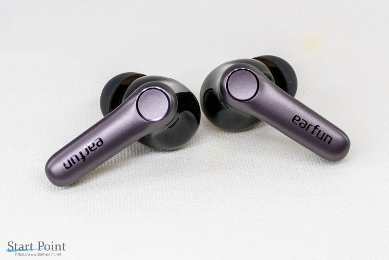 EarFun Air Pro 4 Plus　丸いところをタッチしてコントロール